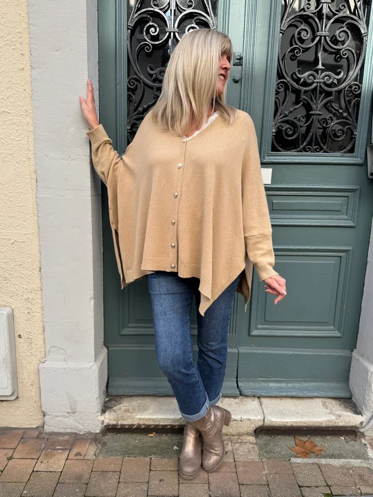 Gilet méga loose Marco étoile camel clair