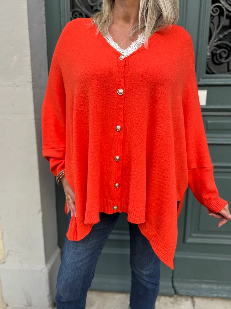 Gilet méga loose Marco étoile orange