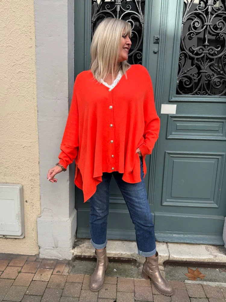 Gilet méga loose Marco étoile orange