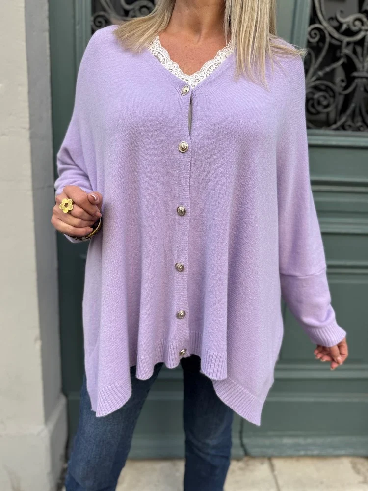 Gilet méga loose Marco étoile lilas