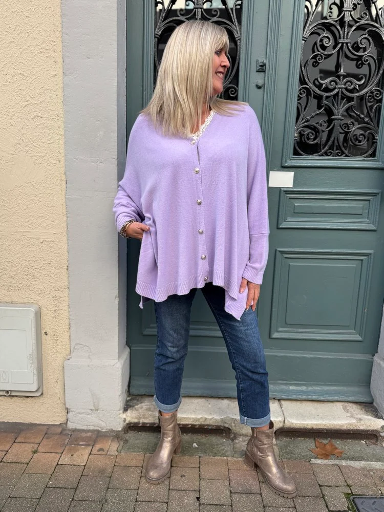 Gilet méga loose Marco étoile lilas