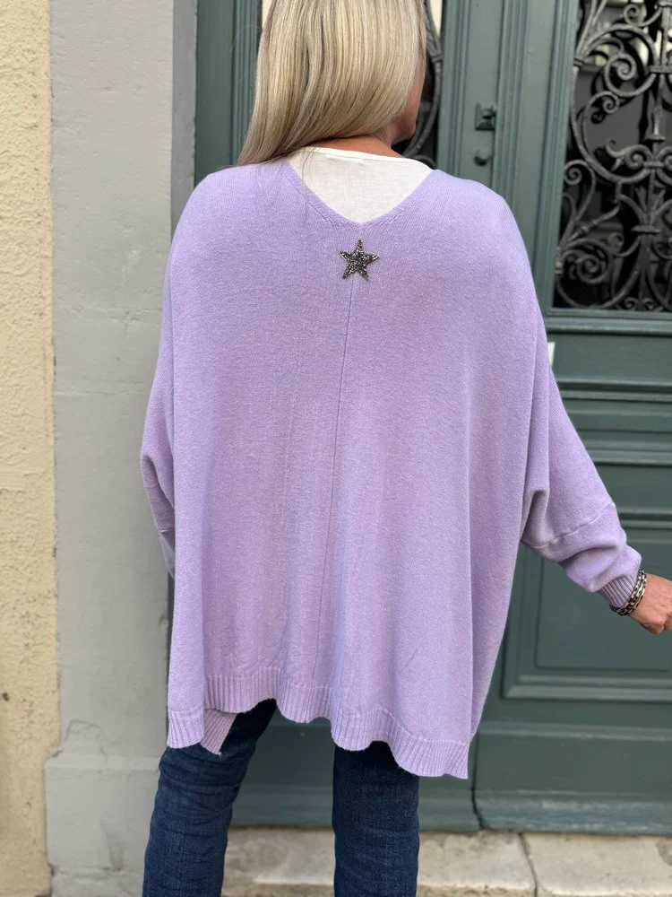 Gilet méga loose Marco étoile lilas