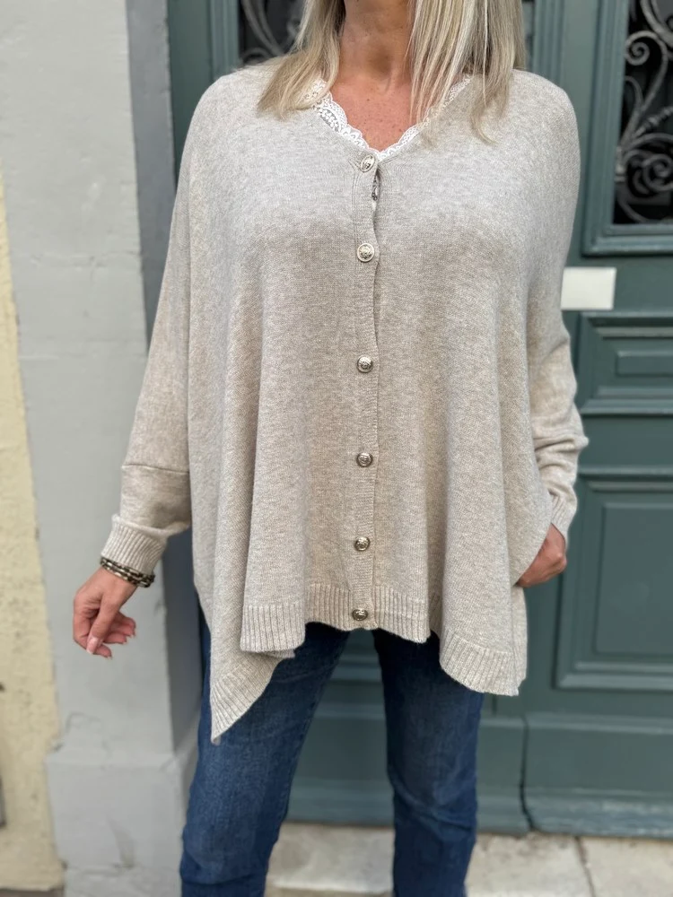 Gilet méga loose Marco étoile beige