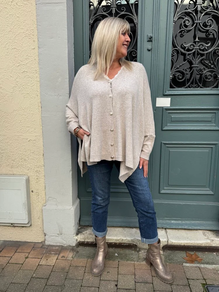 Gilet méga loose Marco étoile beige
