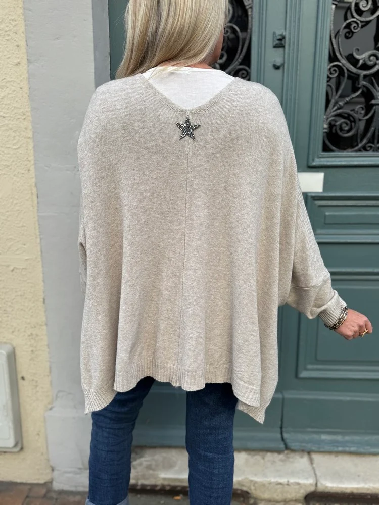 Gilet méga loose Marco étoile beige