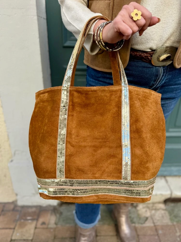 Sac cabas Vasco en cuir camel