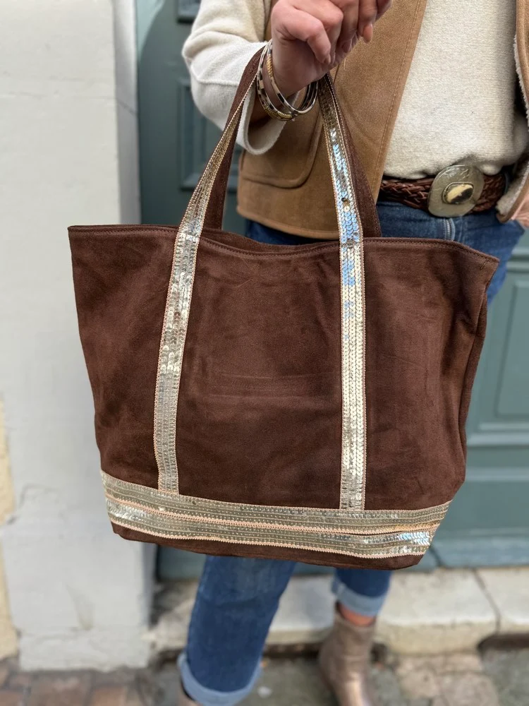 Sac cabas Vasco en cuir chocolat