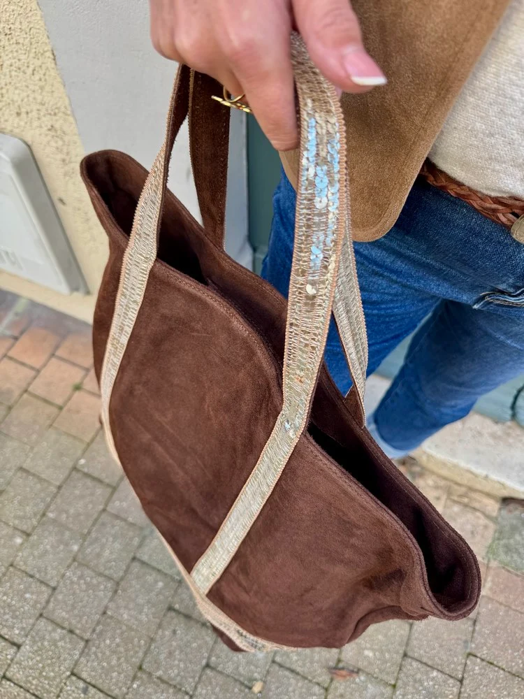 Sac cabas Vasco en cuir chocolat