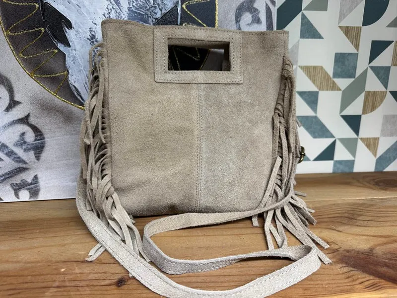Sac en cuir Luciano beige taupe