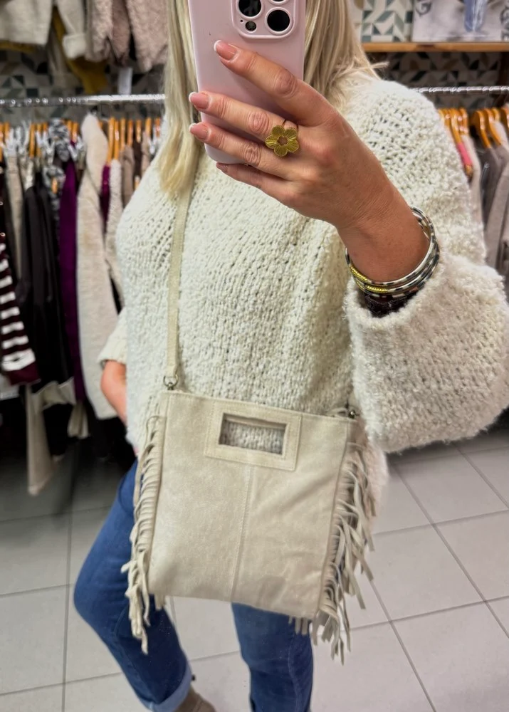 Sac en cuir Luciano beige taupe
