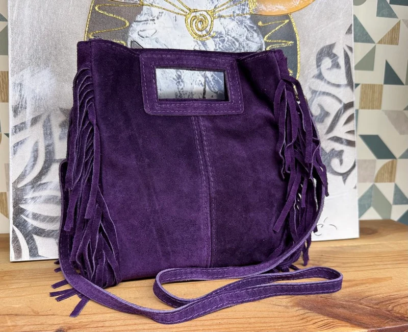 Sac en cuir Luciano aubergine