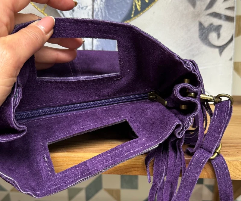 Sac en cuir Luciano aubergine