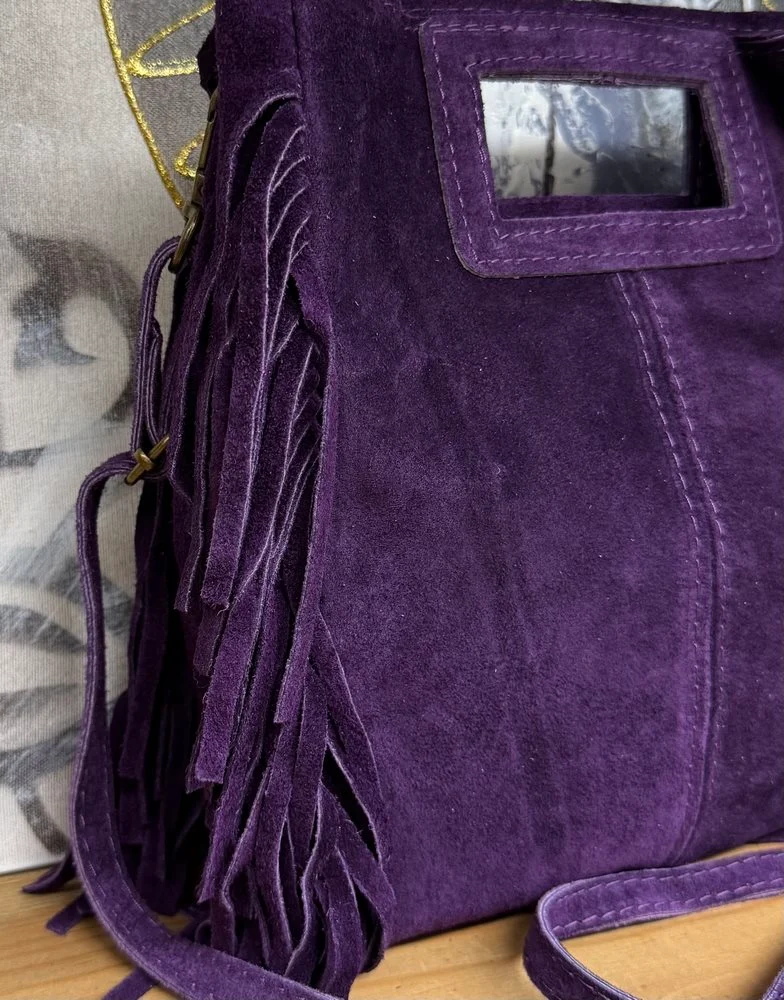 Sac en cuir Luciano aubergine