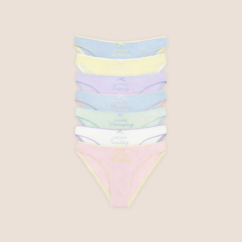 Culottes Days of the Week (pack de 7) - Pastel Multicolore