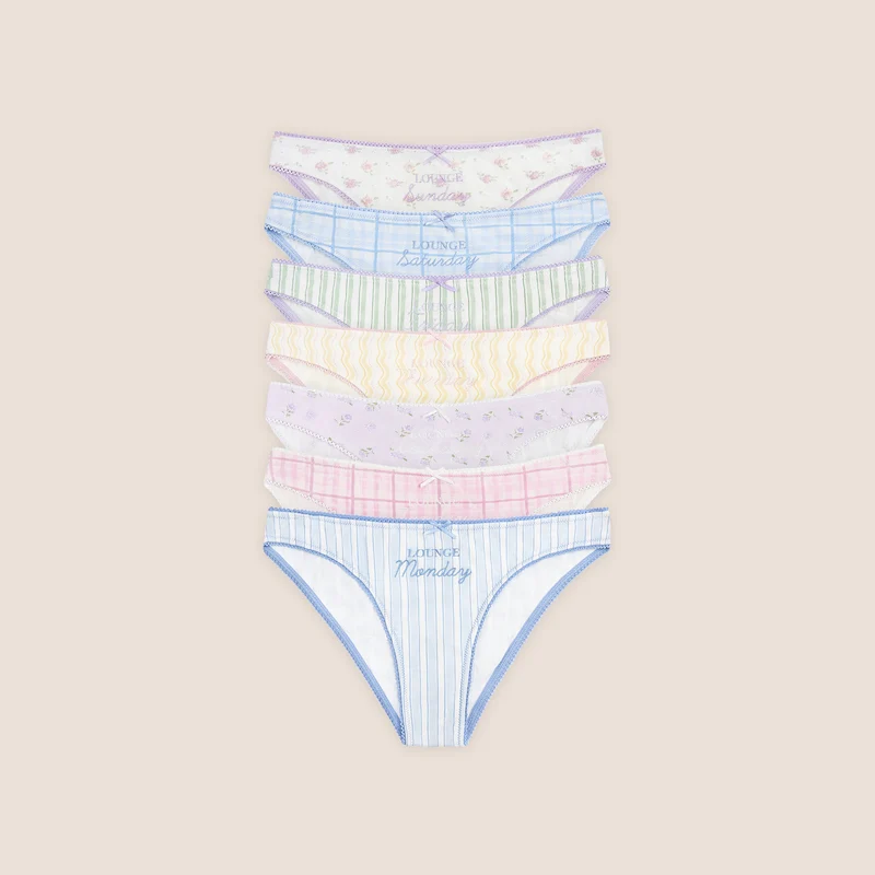 Culottes Days of the Week (pack de 7) - Imprimé Multicolore
