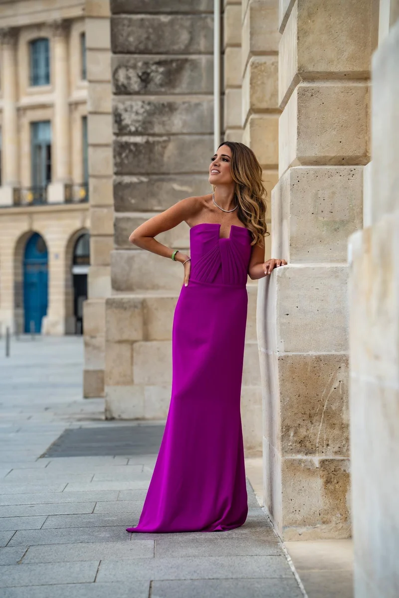 Robe Cartagena bustier magenta