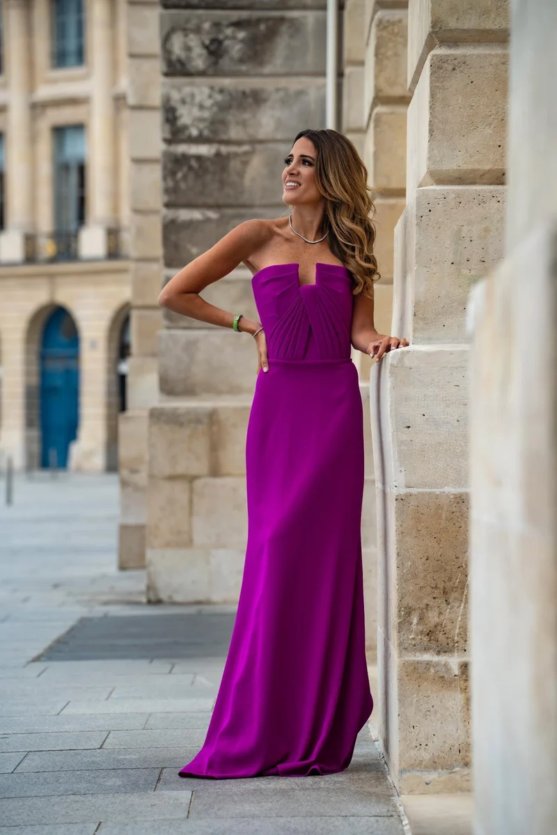 Robe Cartagena bustier magenta