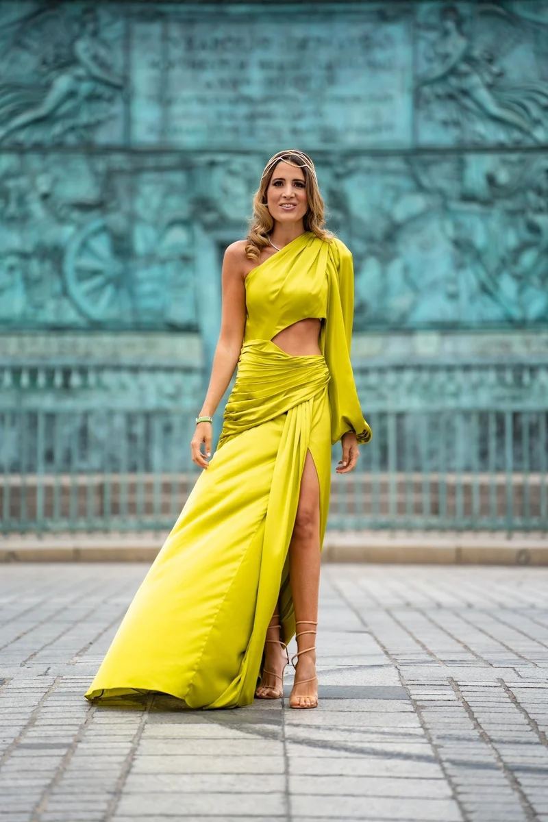 Robe Athéna vert anis