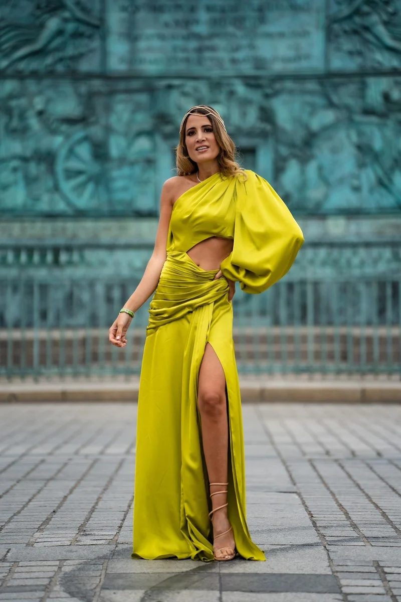 Robe Athéna vert anis