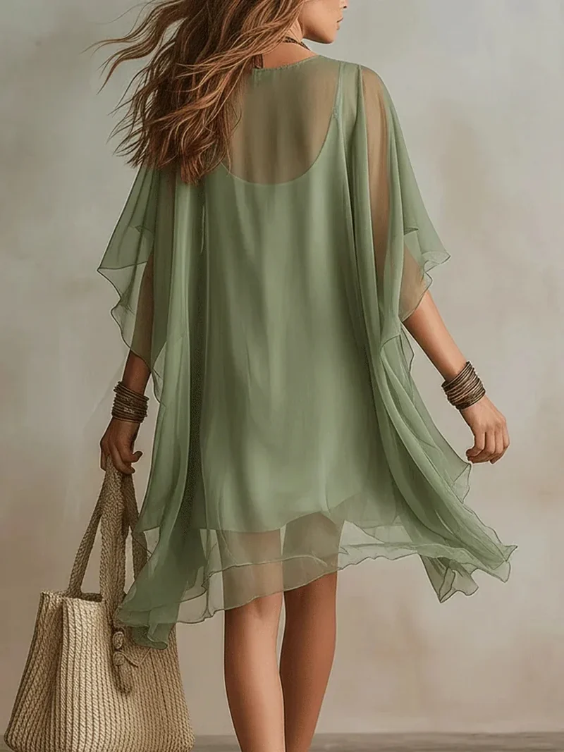 Robe en mousseline transparente