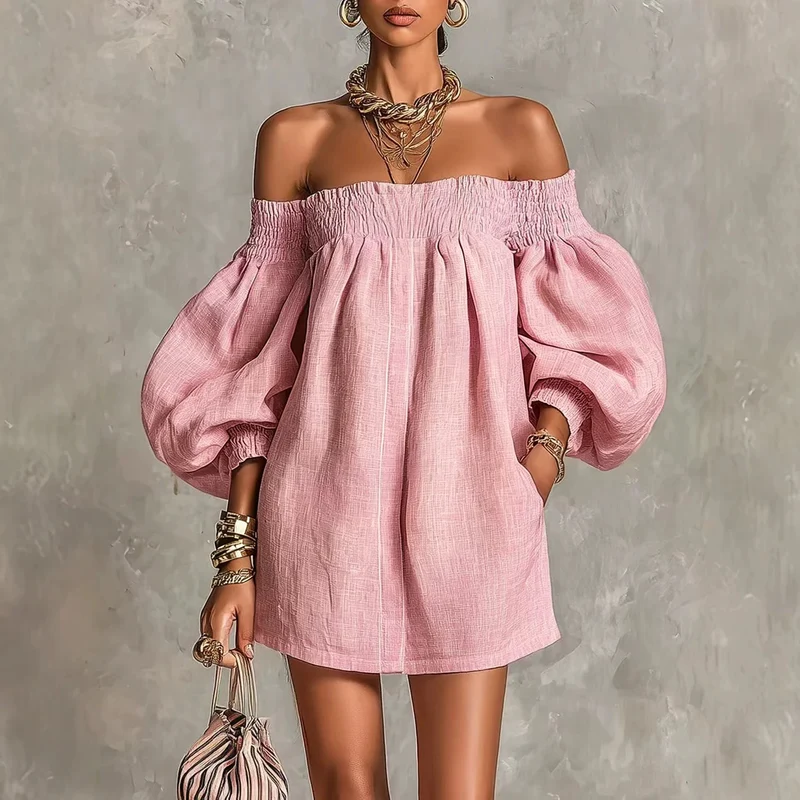 Robe rose pastel bohème