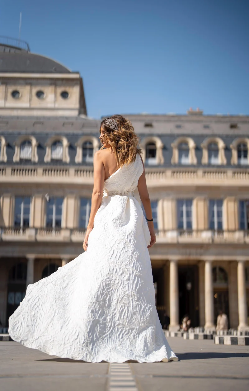Robe asymetrique blanche Clara