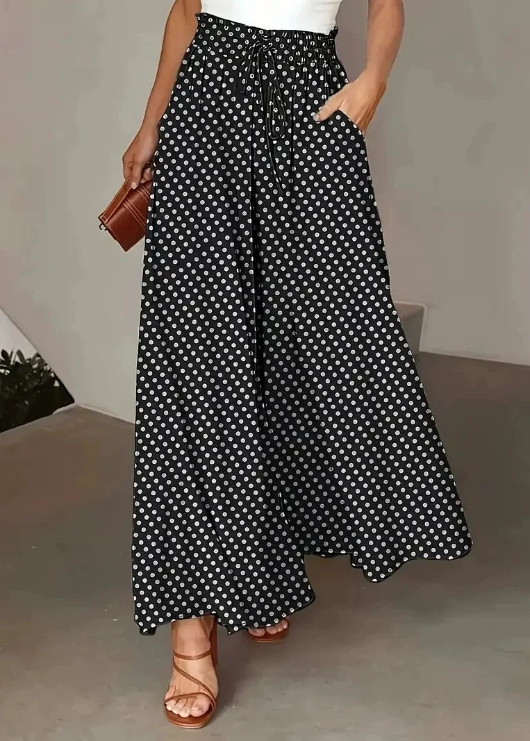 Pantalon Boheme Large A Pois pour Femme