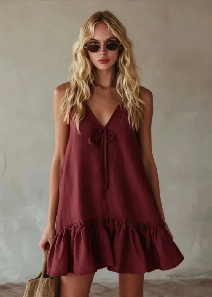 Robe Bohémienne Bordeaux