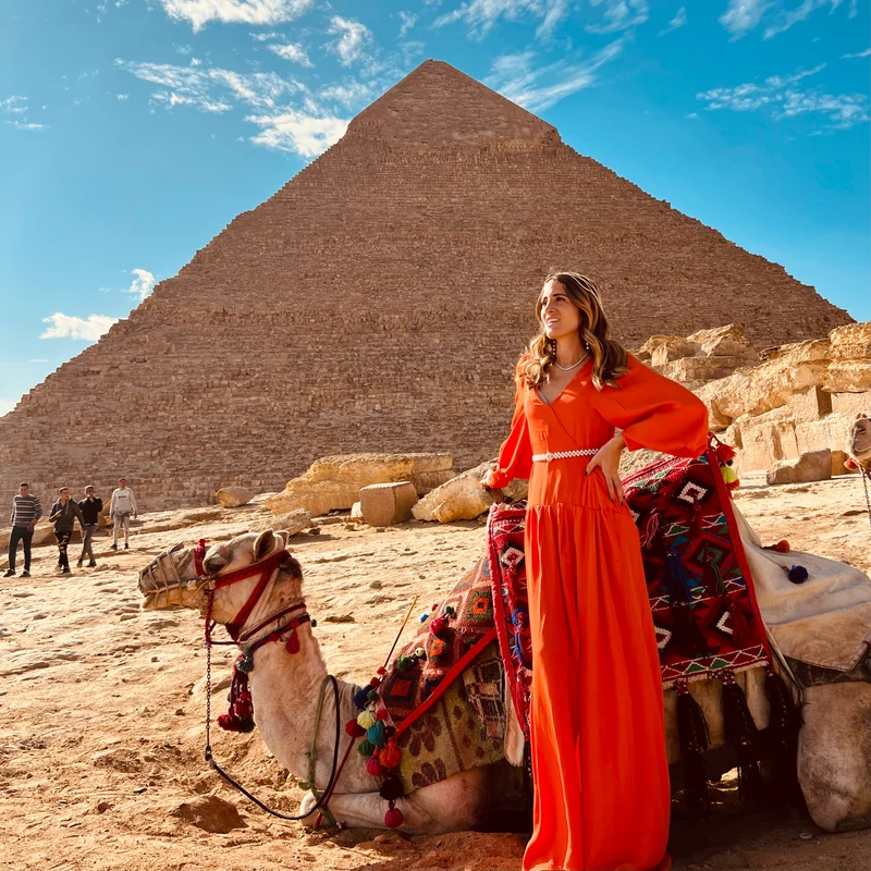 Robe en crêpe de soie orange