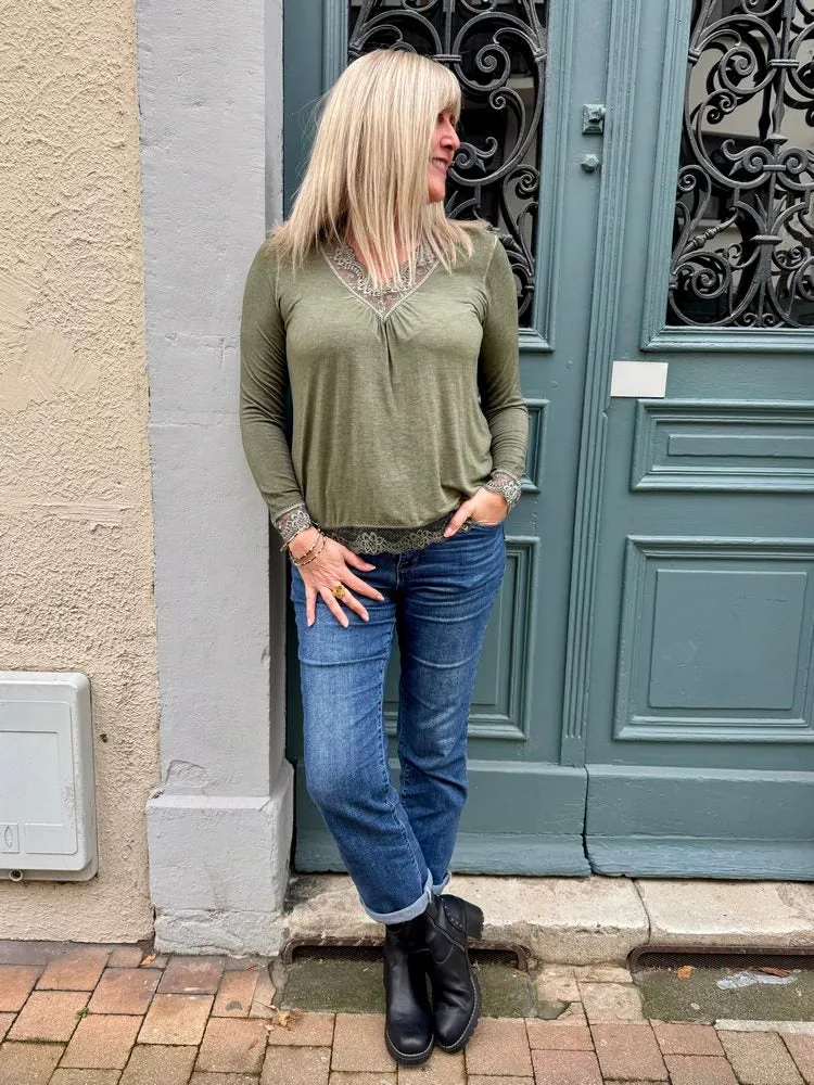 Teeshirt manches longues Danielo kaki