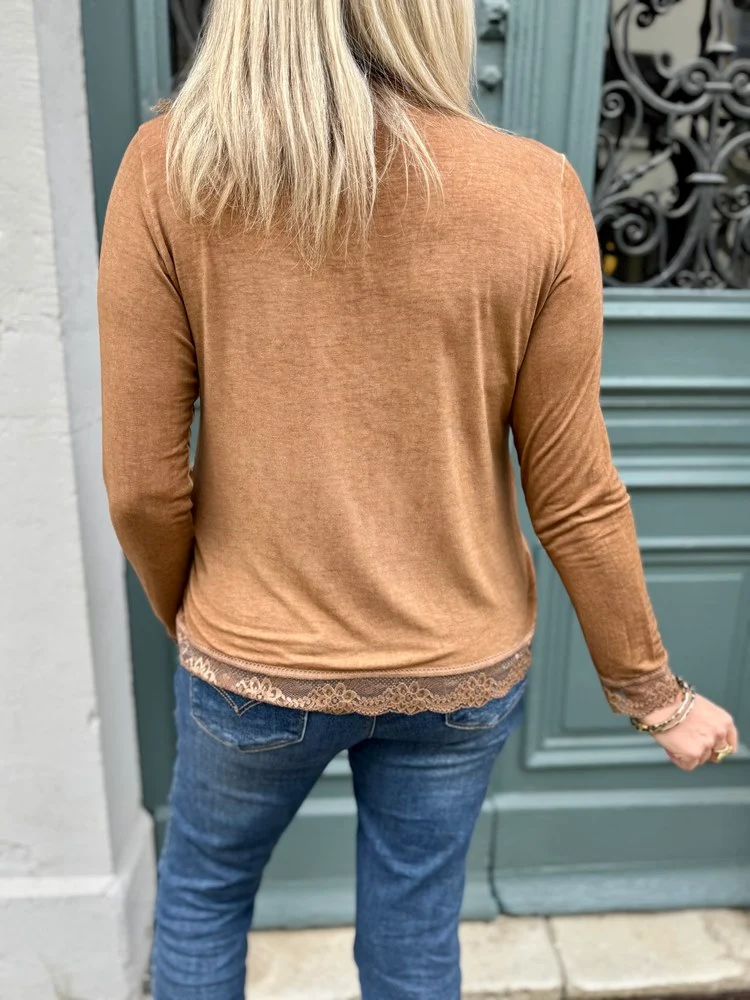 Teeshirt manches longues Danielo camel foncé