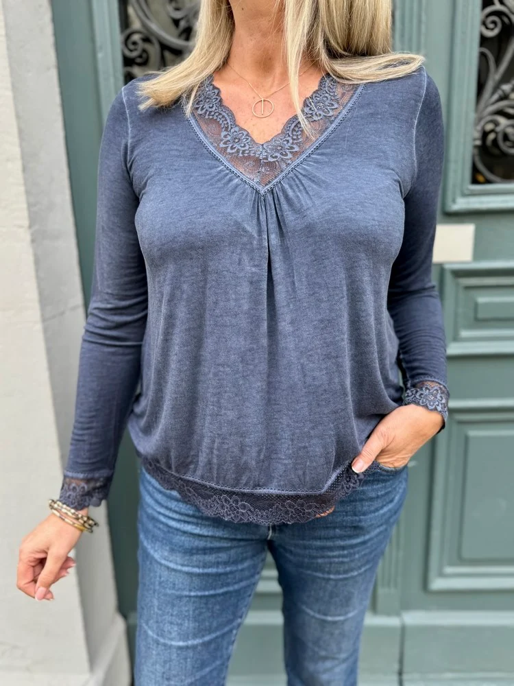Teeshirt manches longues Danielo bleu marine