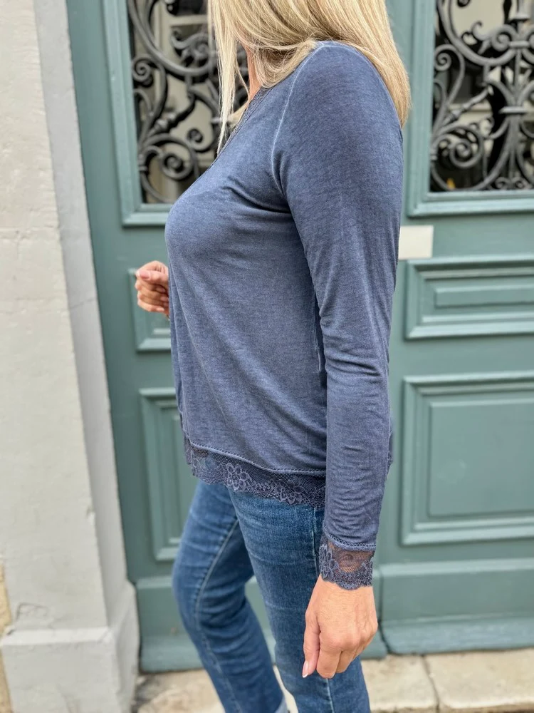 Teeshirt manches longues Danielo bleu marine