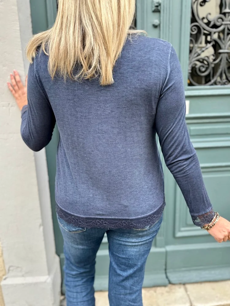 Teeshirt manches longues Danielo bleu marine