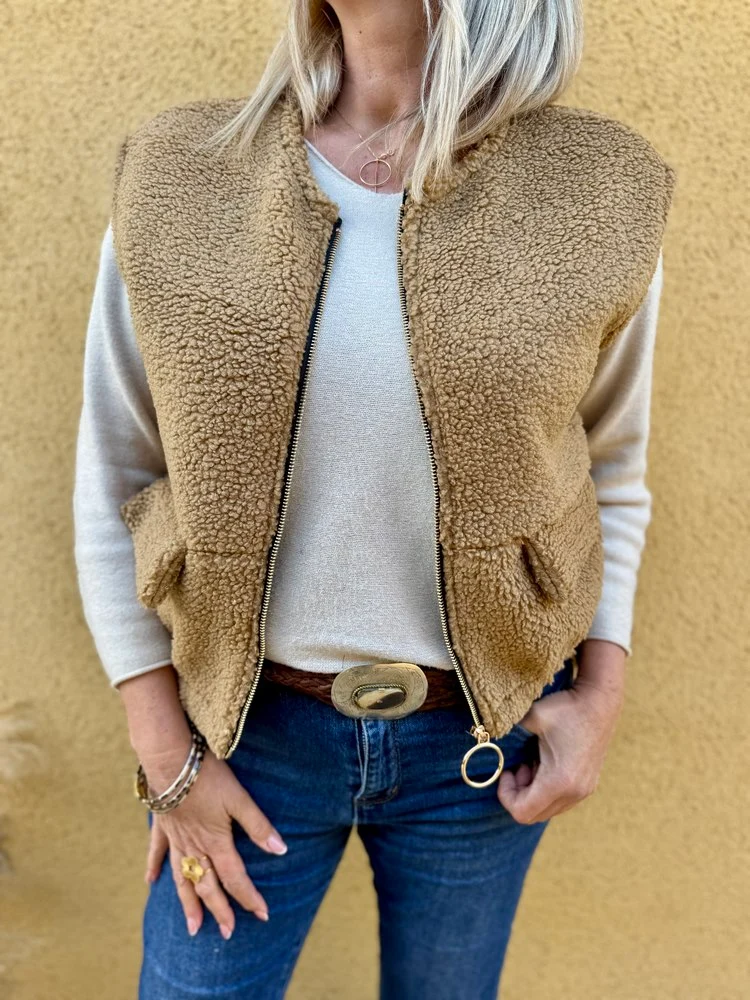 Veste sans manches Anita camel