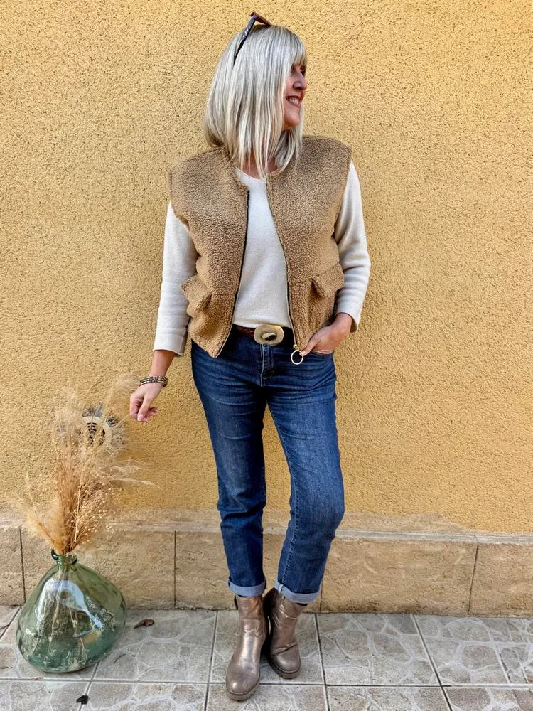 Veste sans manches Anita camel