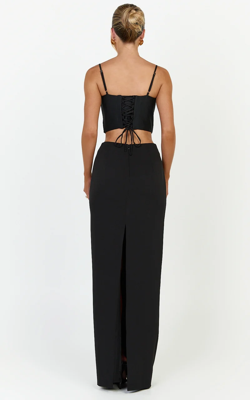 Marais Maxi Skirt - Column Skirt in Black