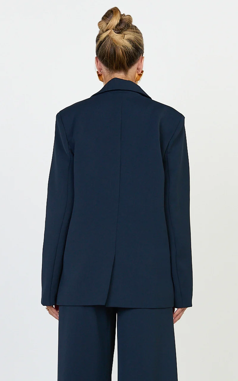 Selena Blazer - Oversized Single Breasted Blazer in Navy