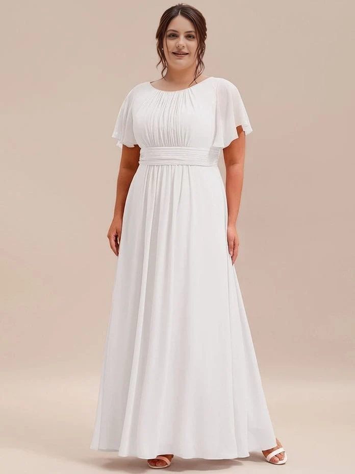 Robe blanche grande taille longue fluide
