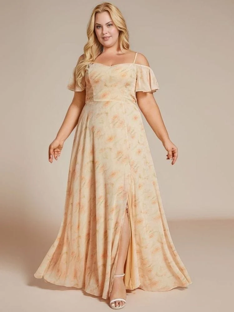 Robe demoiselle d'honneur fleurie grande taille