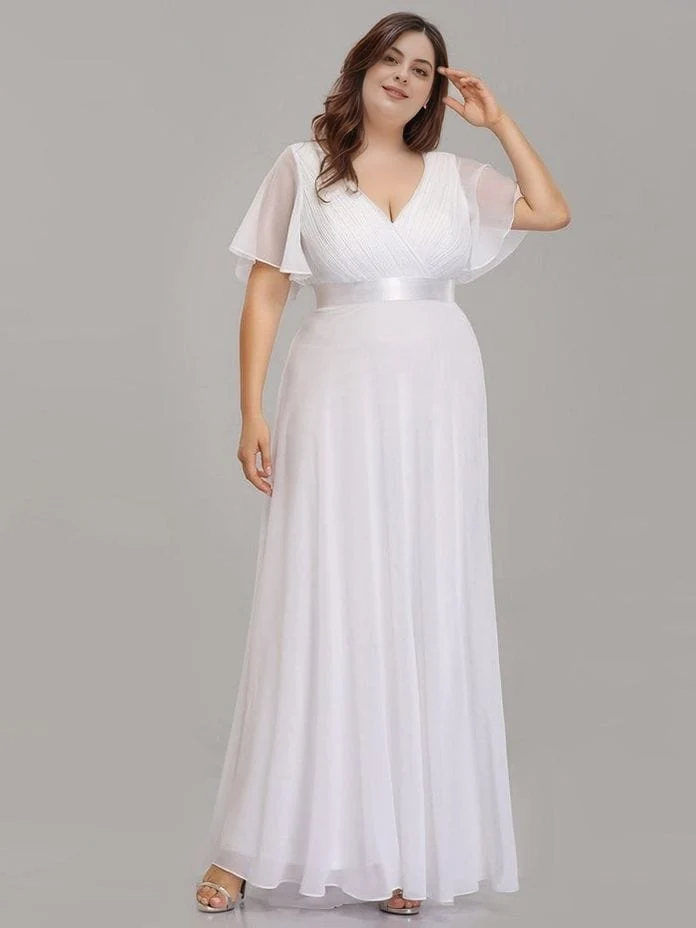 Robe blanche longue grande taille pour mariage