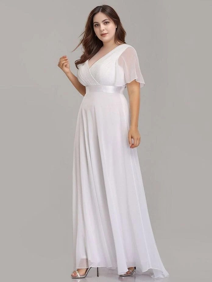 Robe blanche longue grande taille pour mariage