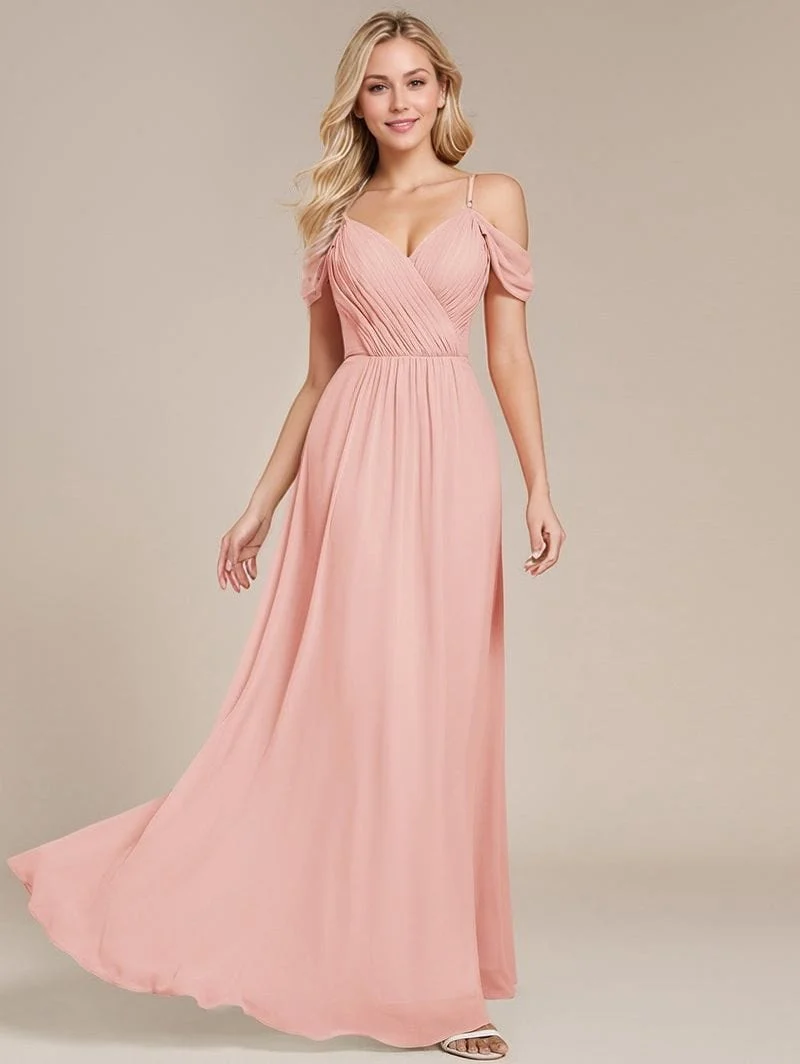Robe demoiselle d'honneur rose longue dos nu