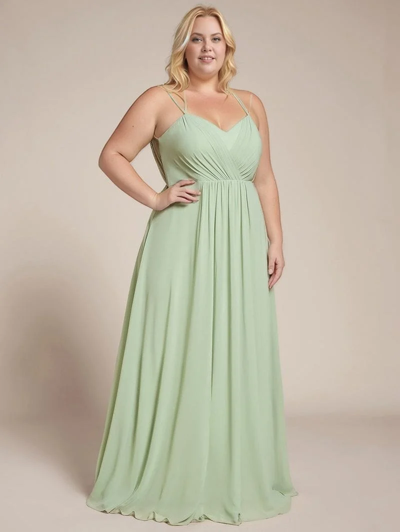 Robe demoiselle d'honneur vert sauge dos nu grande taille
