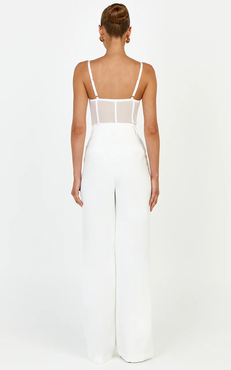 Iris Bodysuit - Corset Lace Bodysuit in Cream