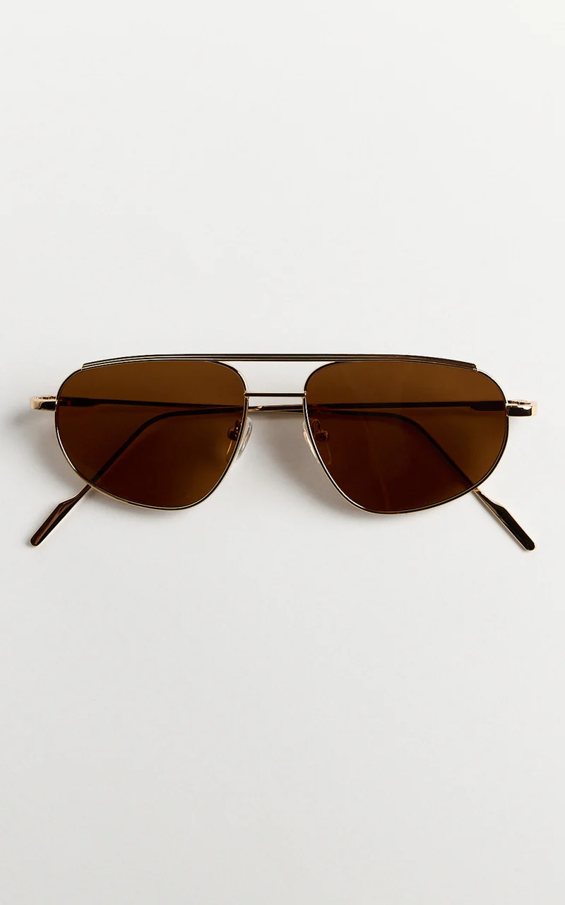 Inez Sunglasses - Square Sunglasses in Gold
