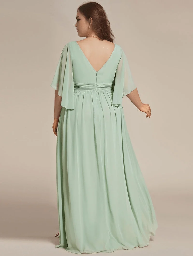 Robe demoiselle d'honneur vert sauge grande taille