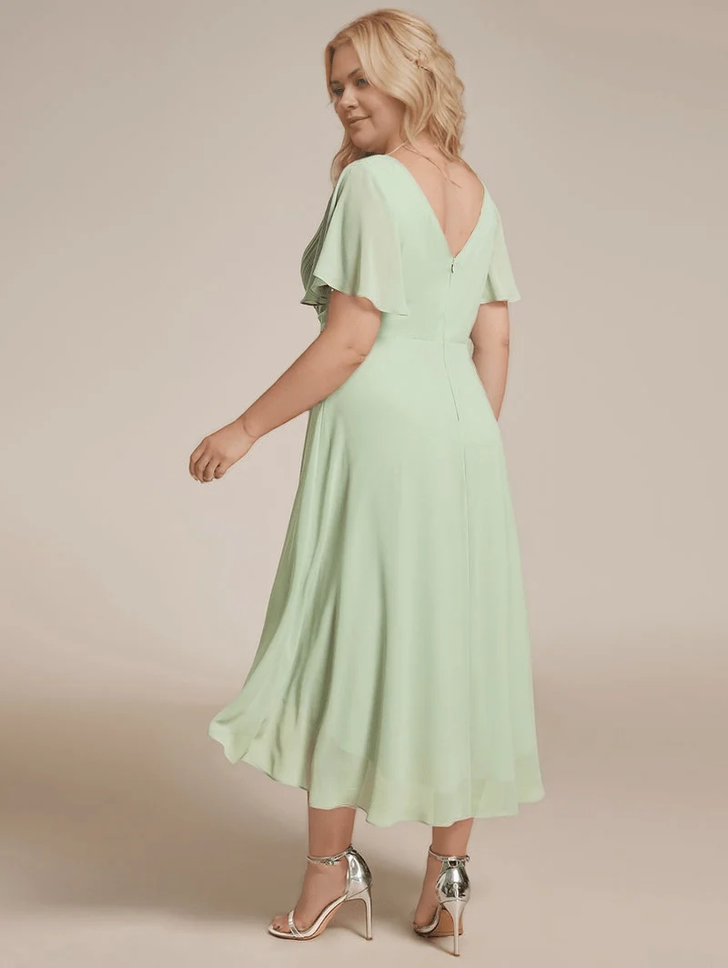 Robe invitée au mariage vert sauge grande taille