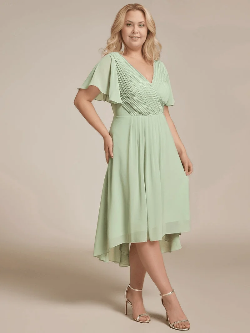 Robe invitée au mariage vert sauge grande taille