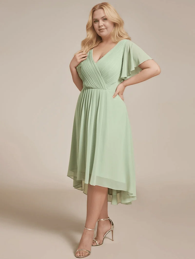 Robe invitée au mariage vert sauge grande taille
